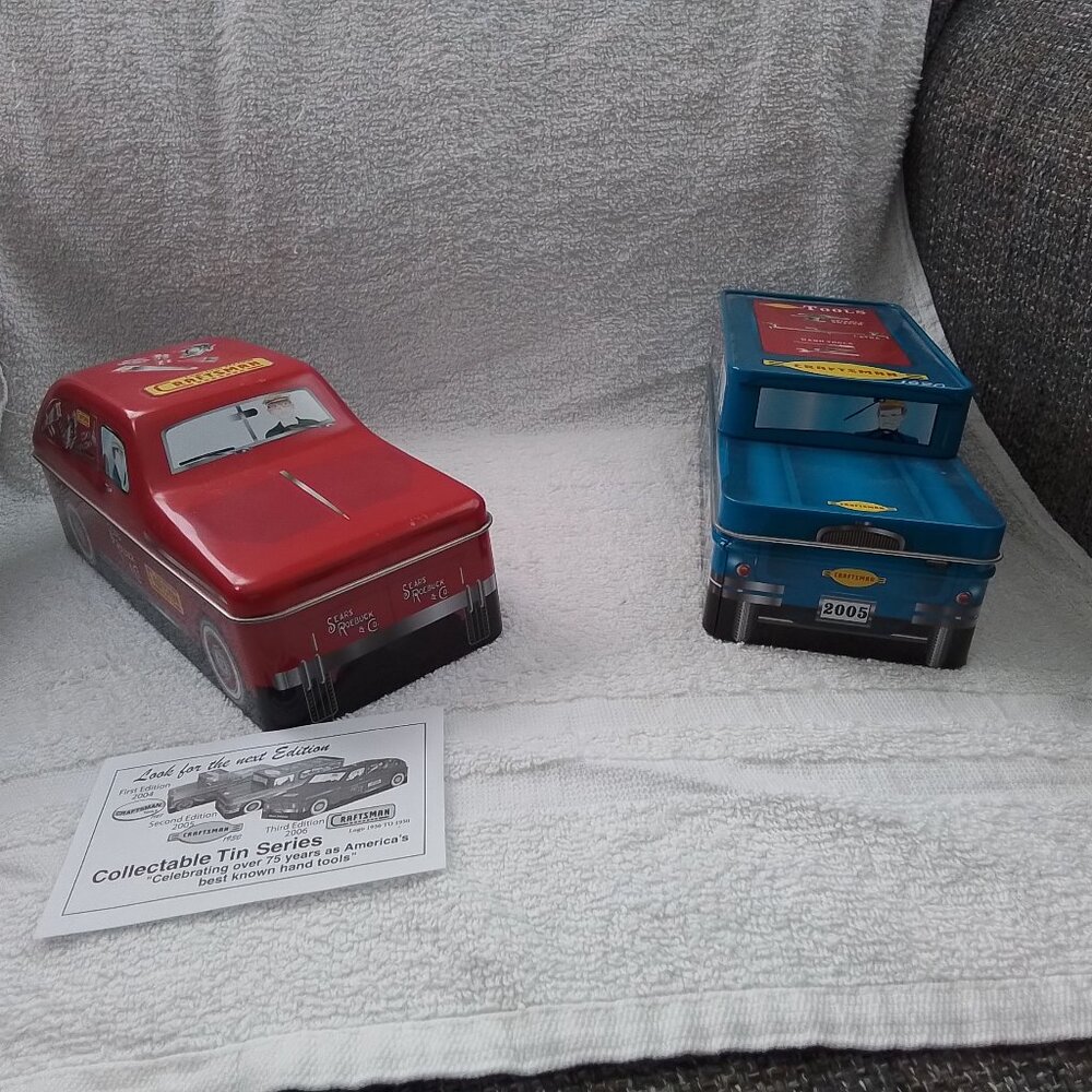 Sears craftsman collectible vintage tins.  2005 and 2006 Editions.